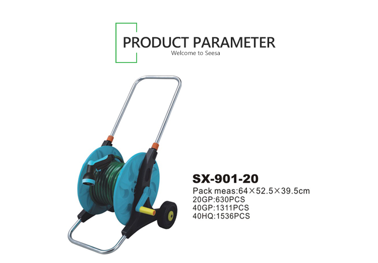 Carro de carrete de manguera de dos ruedas para c&eacute;sped